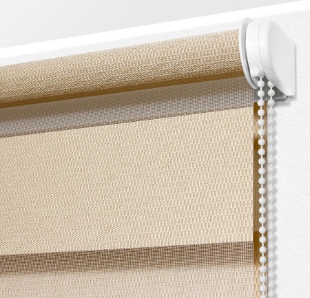 Рулонные шторы день ночь УЮТ Сальса цвет бежевый