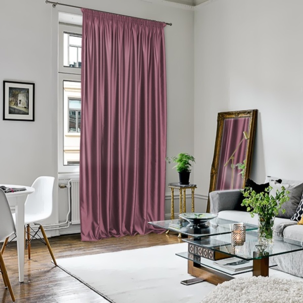 Портьера на тесьме "Lindor" 250x300 см темно-розовый