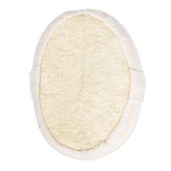 Мочалка из люфы, спонж мягкий с хлопком, 11х15х5 см, medium, для бани и сауны "Банные штучки"