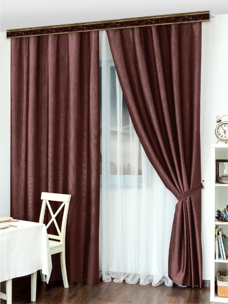 Багет для карниза 7 см, антик инкрустация бордо