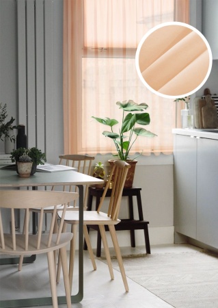 Тюль на тесьме "Миа" 140х150 оранжевый