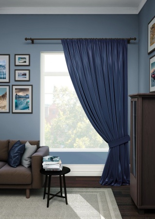 Портьера на тесьме "Avery" 200х280 синий