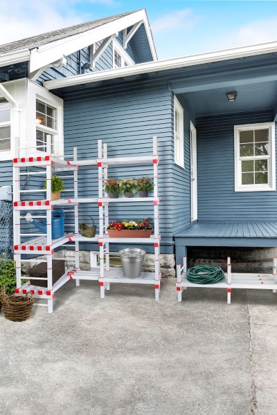 Стеллаж одноярусный В-132, серый/красный