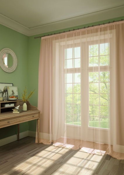 Тюль на тесьме 600х287 см Nina цвет розовый