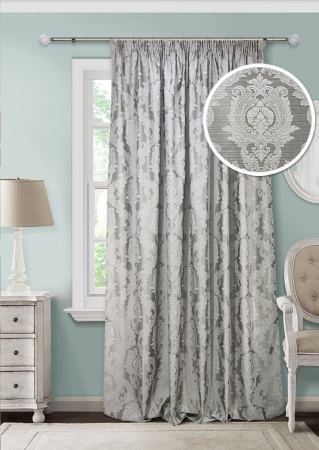 Штора на тесьме 220х270 см Vera с подхватом цвет серый