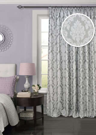 Штора на тесьме 220х270 см Afina с подхватом цвет серый