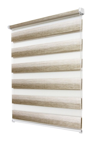 Рулонные шторы день ночь УЮТ Рафаэло цвет темно-бежевый