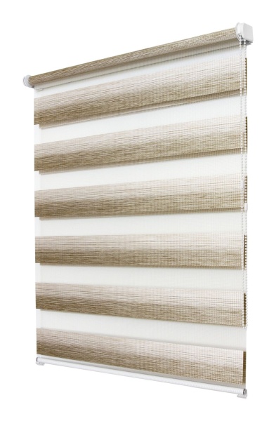 Рулонные шторы день ночь УЮТ Рафаэло цвет темно-бежевый