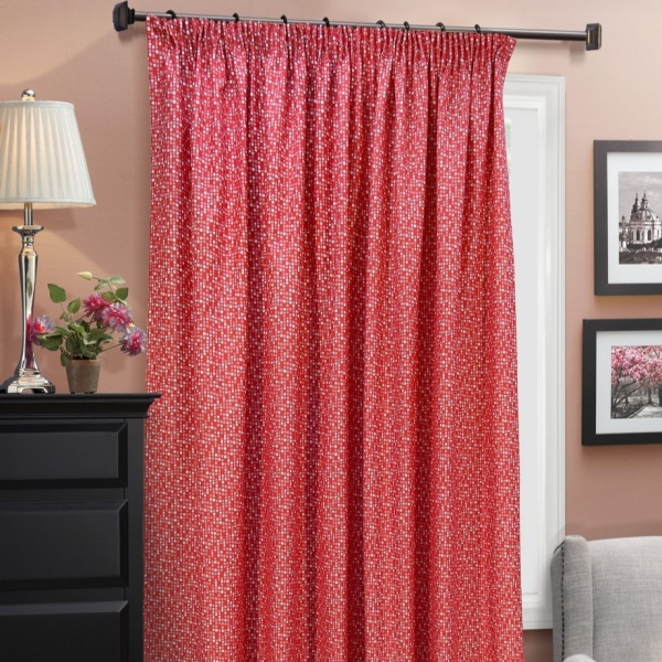 Портьера на тесьме "Domino" 220х270 красный