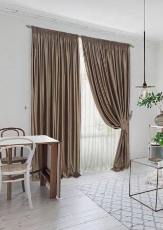 Комплект штор "Lindor-SH" 2 шт 220х270, тюль 450х270 коричневый