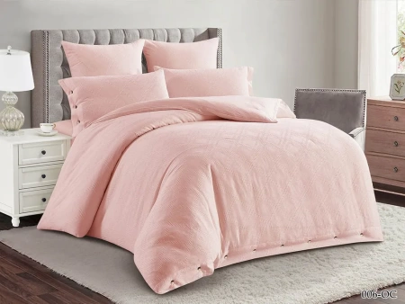 Постельное белье Евро Cleo Organic Cotton цвет нежно-розовый
