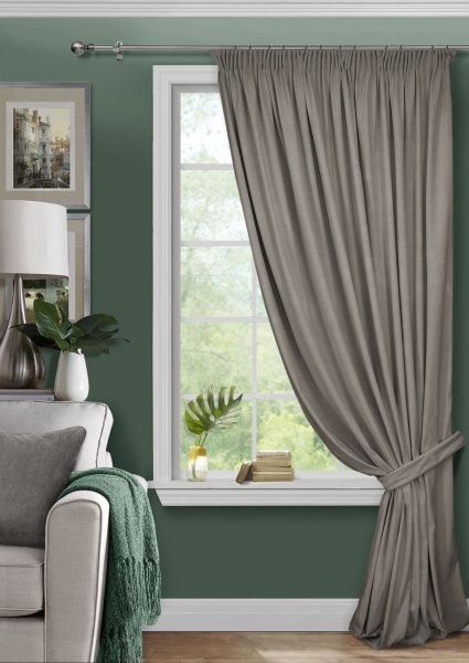 Штора на тесьме 200х270 Pudra с подхватом цвет графит