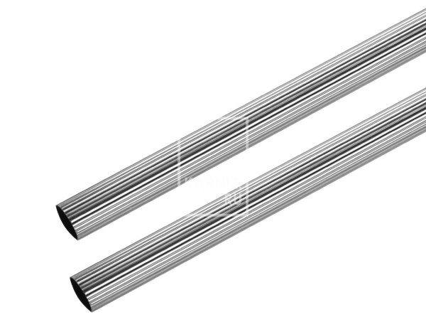 Штанга, D25мм, рифленая, матовый хром, 180см.