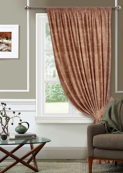 Штора на тесьме 136х270 см Barhan с подхватом цвет терракотовый
