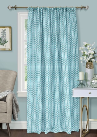 Штора на тесьме 220х270 см Lubawa с подхватом цвет голубой