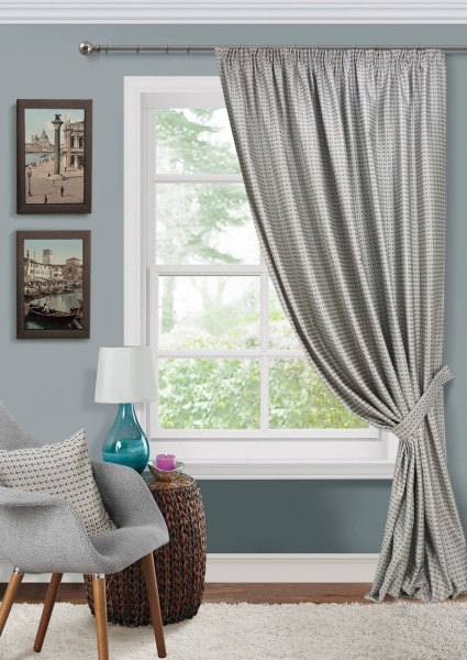 Портьера на тесьме "Morze" 200х270 серый