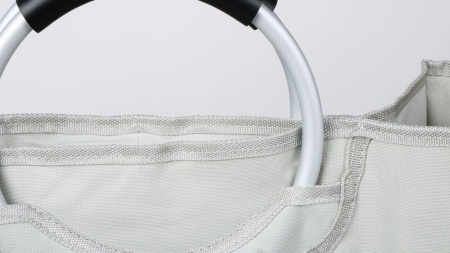 Корзина для белья с алюминиевыми ручками, серая, 58л