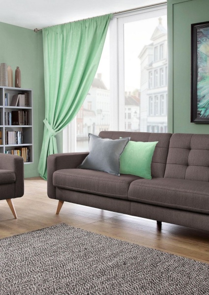 Штора на тесьме "Моире Moire" 146х270 зеленый