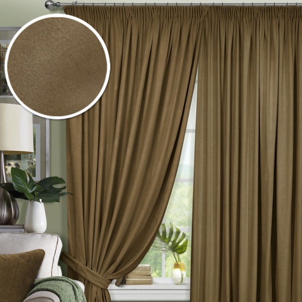 Комплект штор на тесьме "Pudra" 200х270 коричневый