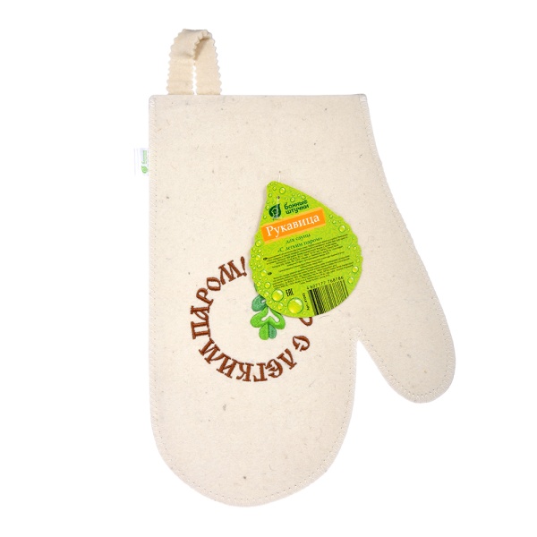 Рукавица для сауны С легким паром "Банные штучки", войлок, 100% шерсть