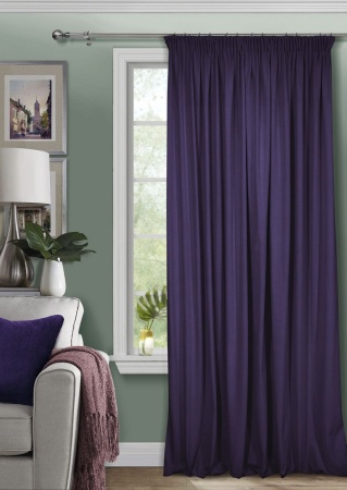 Штора на тесьме 250х300 Pudra с подхватом цвет фиолетовый