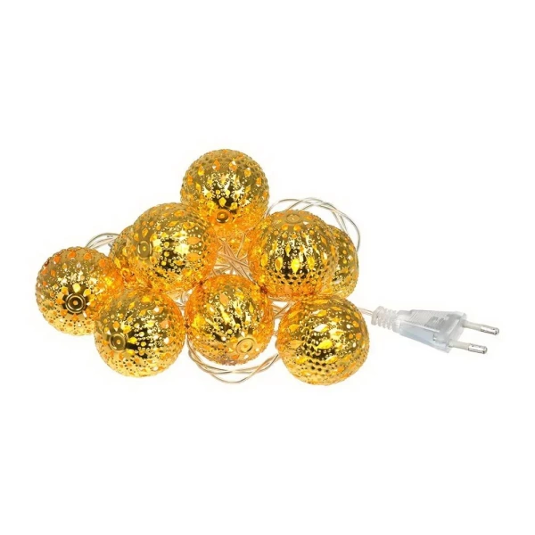 Электрогирлянда светодиодная Vegas Нить Металлические шары теплый 2 м