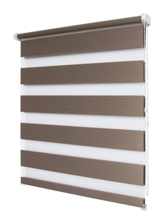 Рулонные шторы день ночь УЮТ Тиссура цвет ореховый