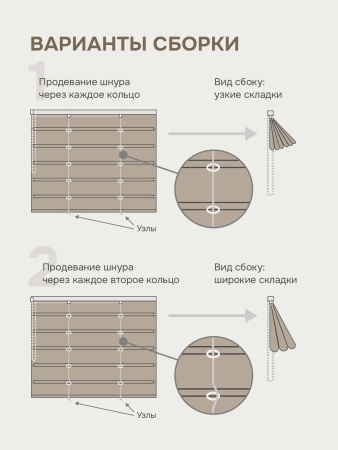 Римская штора блэкаут, Бисмарк на цепочном механизме, бежевый