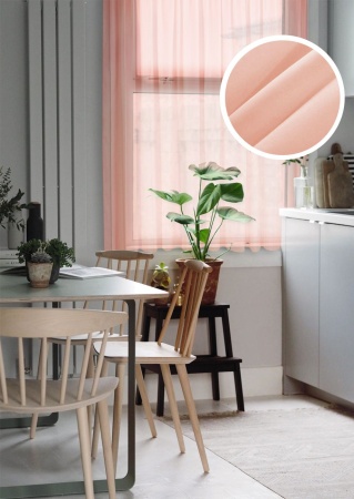 Тюль на тесьме "Миа" 140х150 персиковый