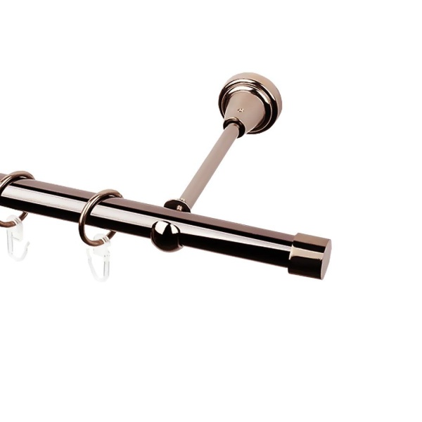 Однорядный металлический карниз, Наконечник-заглушка, Коньяк, Ø16мм