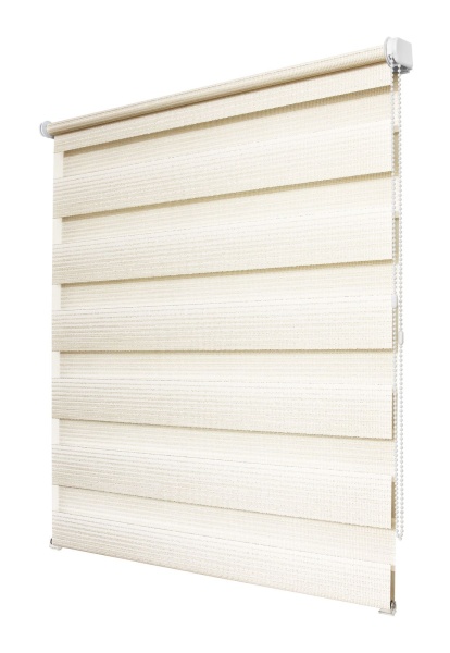 Рулонные шторы день ночь УЮТ Люрекс цвет сливочный