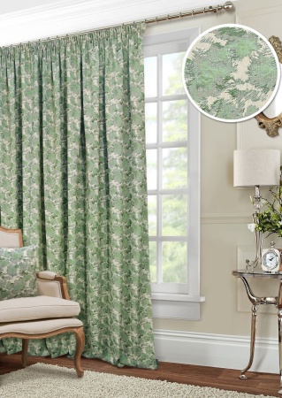 Портьера на тесьме "Fog" 200х270 см зеленый