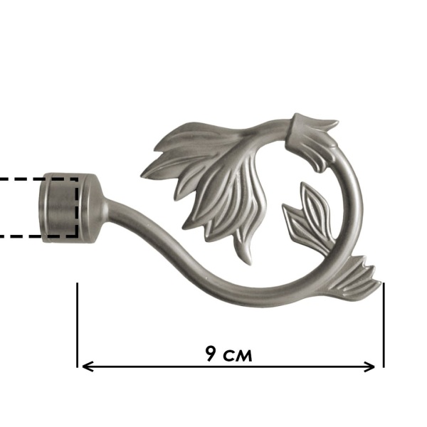 Наконечник "Гербарий", Матовый никель , Ø25мм