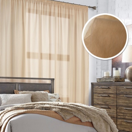 Тюль на тесьме 450х275 см Varna - SH цвет бежевый