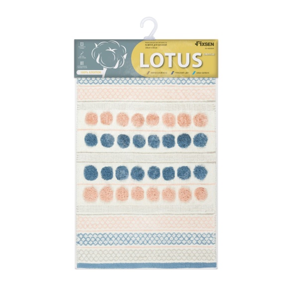 Коврик Фиксен Fixsen для ванной 50х80 см ЛОТУС LOTUS цвет розовый