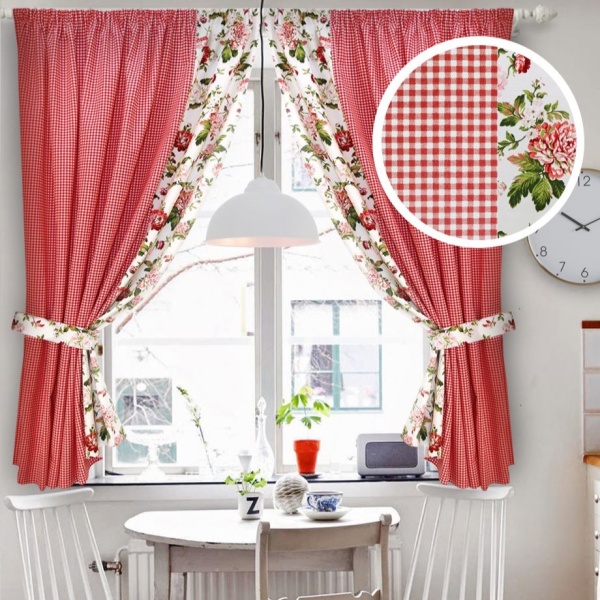 Комплект штор на тесьме "Red Kimberly - S" 2 шт 175x175 см