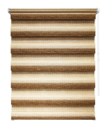 Рулонные шторы день ночь УЮТ Рафаэло цвет коричневый