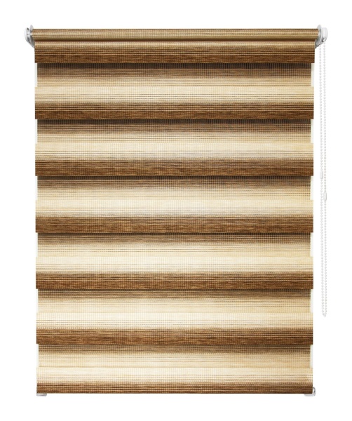 Рулонные шторы день ночь УЮТ Рафаэло цвет коричневый