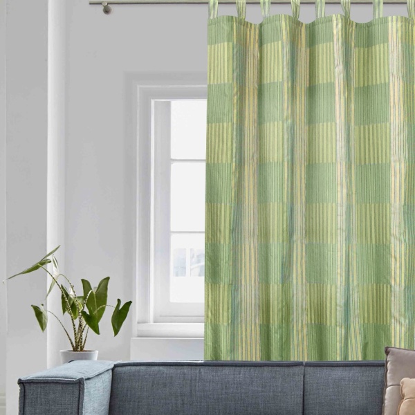 Портьера "Matiz", на петлях 148х300 цвет зеленый