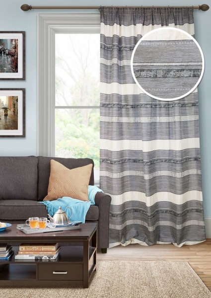 Штора на тесьме "Альборг Alborg" 146х270 серый