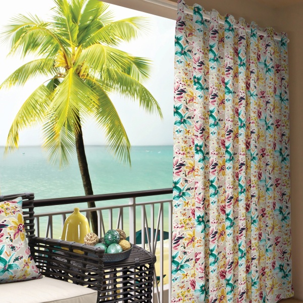 Штора на люверсах, "Moonflower" 136х270