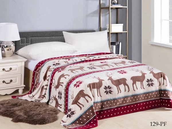 Плед Cleo "California" велсофт евро 200*220 олени мультиколор в чемодане