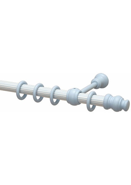 Карниз Марилена однорядный (ДЕРЕВО), батист голубой, 150 см