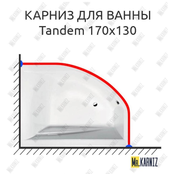 Карниз для ванны Alpen Tandem 170х130 Усиленный 25 мм