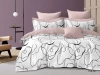 Постельное белье Полуторное Cleo Satin Lux с принтом цвет нежно-белый