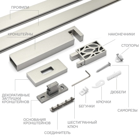 Карниз для штор однорядный Хай Тек Твист сатин