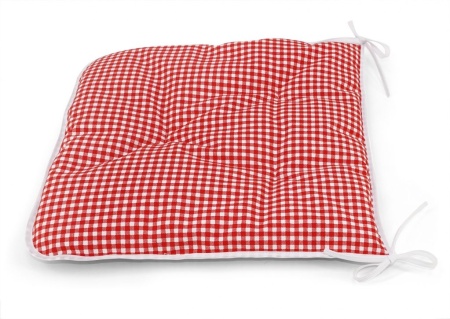 Сидушка на стул с завязками 40x40 см Red Kimberly клетка