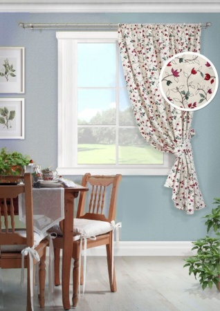 Штора на тесьме "Laurelle" с подхватом 136х175 молочный