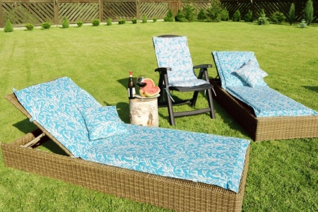 Подушка на шезлонг 60x190 см Sky Corals с принтом