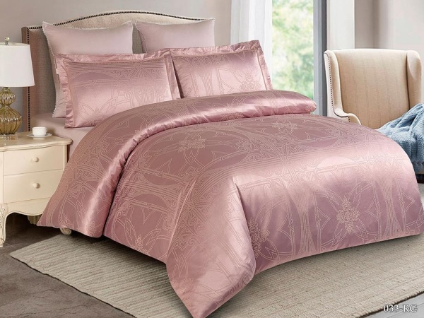 Постельное белье Семейное Cleo Royal Jacquard цвет нежно-розовый